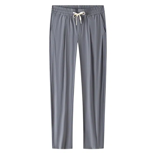 梦特娇 弹力锦氨凉感透气宽松冰感长裤阔腿裤休闲裤 男款