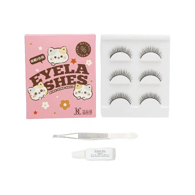 简应舒 磨尖自然日系裸装假睫毛 胶水款