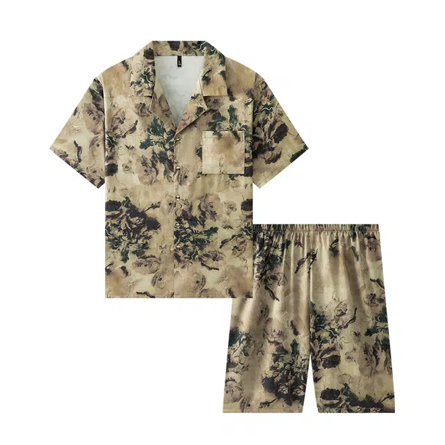 好福份 简约舒适透气复古家居服睡衣套装 男款