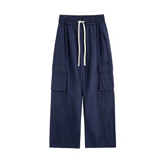 星际者 多口袋纯棉百搭直筒宽松时尚潮流出门通勤户外运动休闲裤 男女同款