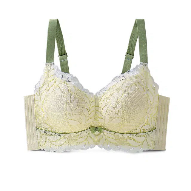 润微 茶肌抑菌内衣女轻薄大胸显小收副乳聚拢无痕大码上托夏季文胸 女款