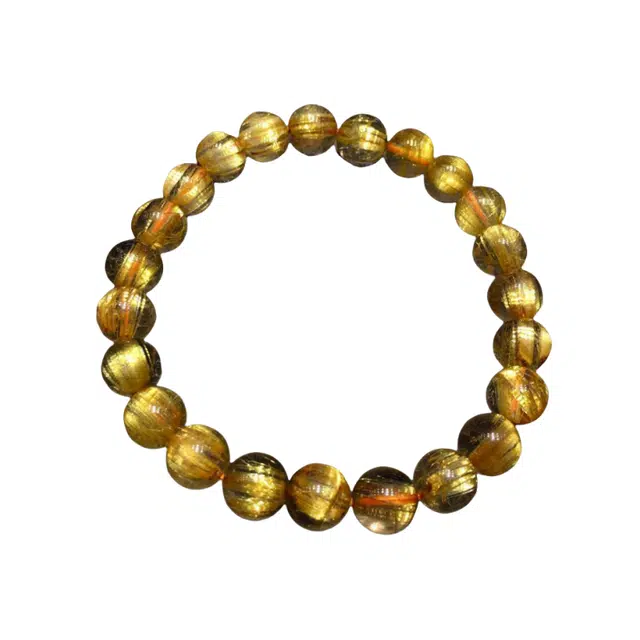 灵运宝 转运招财钣钛粗顺多密微细棉晶体干净天然 钛晶 水晶手串 男女同款情侣款