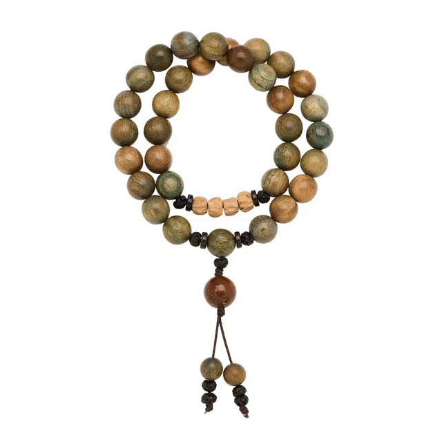 子婳 原创老料森系百香籽静心安神时尚复古风百搭 绿檀 手串 男女同款情侣款
