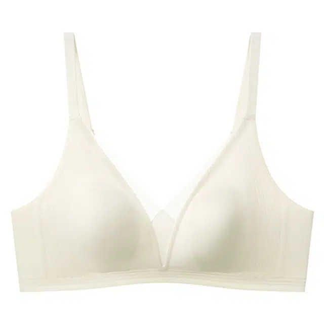 草本初色 超薄款法式蕾丝兔耳朵内衣大胸显小显瘦无钢圈三角杯防下垂文胸 女款