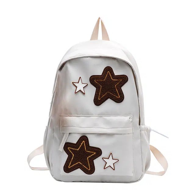 南潇湘 轻便百搭个性时尚初中高中大学生上课 尼龙 双肩包 男女同款情侣款 白色/黄色/蓝色/桔色/黑色