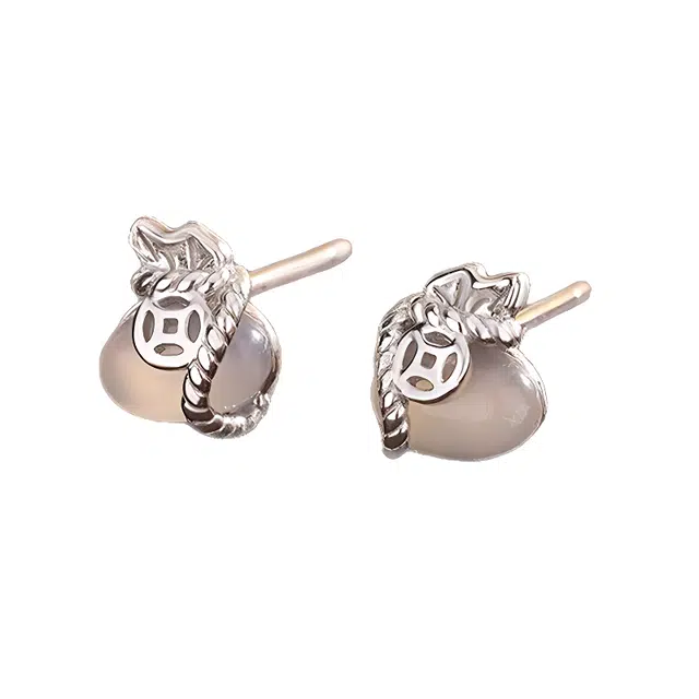 聆听花开 有钱花 福袋小众设计个性百搭新中式复古高级感 玉髓 耳钉 女款