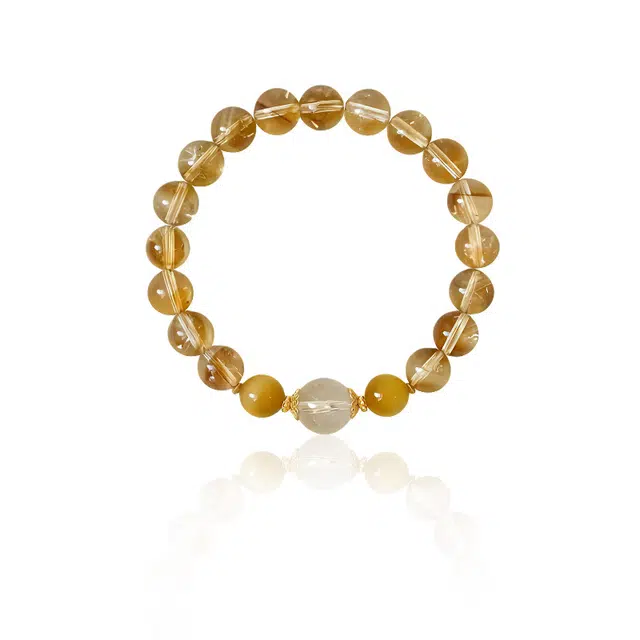 【金曜】 眰恦 旺财运 旺事业 小众设计 百搭轻奢 独特搭配早日暴富 早日发财 当个富婆#好运天然 黄水晶 手串 女款