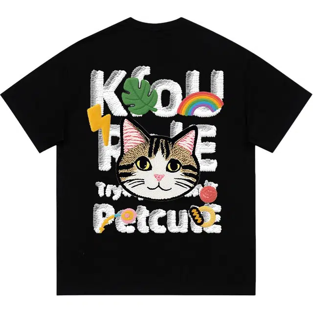 K411 Vintage Graffiti Cat Logo T-Shirt