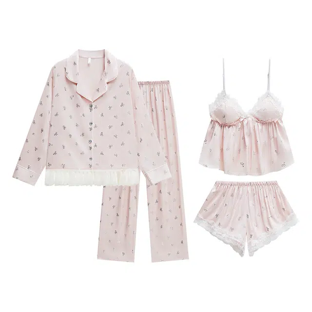 潞优野 性感吊带带胸垫简约舒适休闲睡衣套装 女款