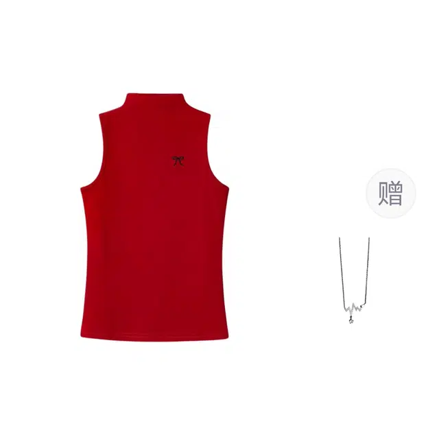 识恩 半高领蝴蝶结工字修身显瘦上衣背心 女款