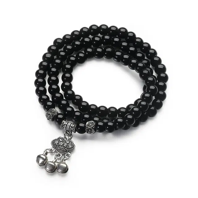 周帝王 长命百岁平安锁 黑檀 手串 男女同款情侣款