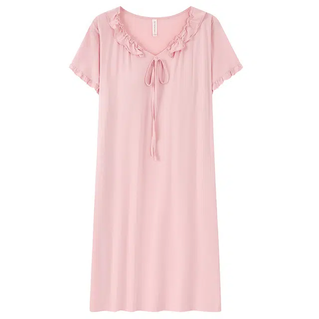 俏佳人 胸垫系列 可外穿垂感柔软亲肤休闲短袖家居服舒适透气睡裙 女款