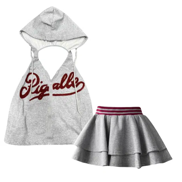 ARIADNAW STUDIO Hoodie Vest & Skirt Set