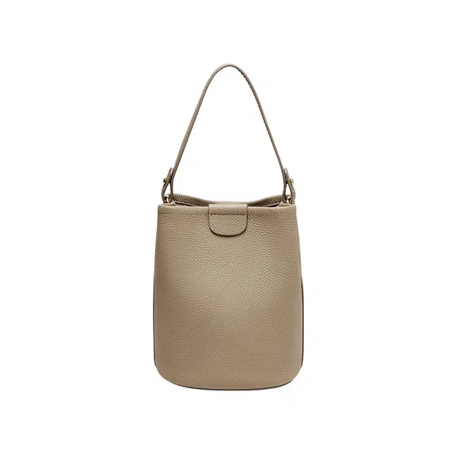 纳兰杜 复古时尚通勤经典 头层牛皮 水桶包斜挎单肩手提包 迷你 女款 大象灰