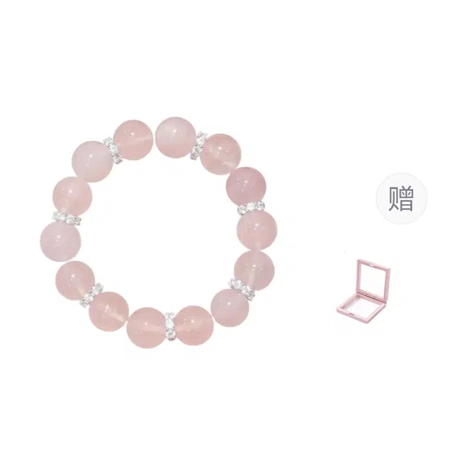 希遇 星尘染樱 温柔浪漫高级质感 时尚精致百搭 小众设计日常通勤百搭 气质优雅合成/人造 粉水晶 手串 男女同款情侣款