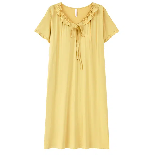 俏佳人 带胸垫可外穿垂感柔软亲肤休闲短袖家居服舒适透气睡裙 女款