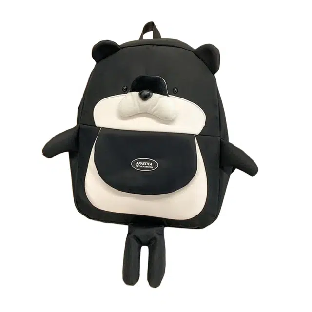 帕克熊 日系卡通小众海豹初高中大学上课通勤日常轻便 尼龙 双肩包 男女同款情侣款 卡其色/黑色/蓝色
