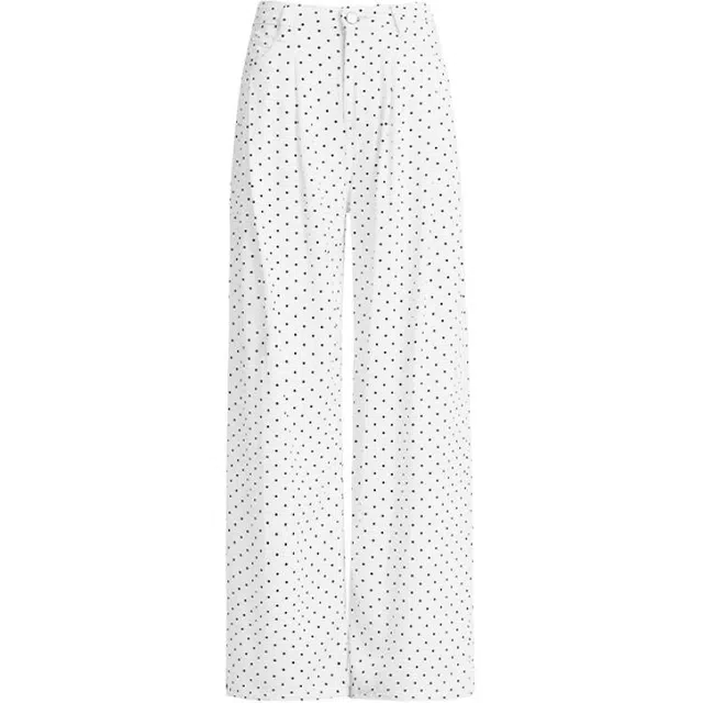 拾籍 时尚百搭搭配波点设计褶皱阔腿裤女夏季美式风格宽松休闲垂感牛仔裤 女款