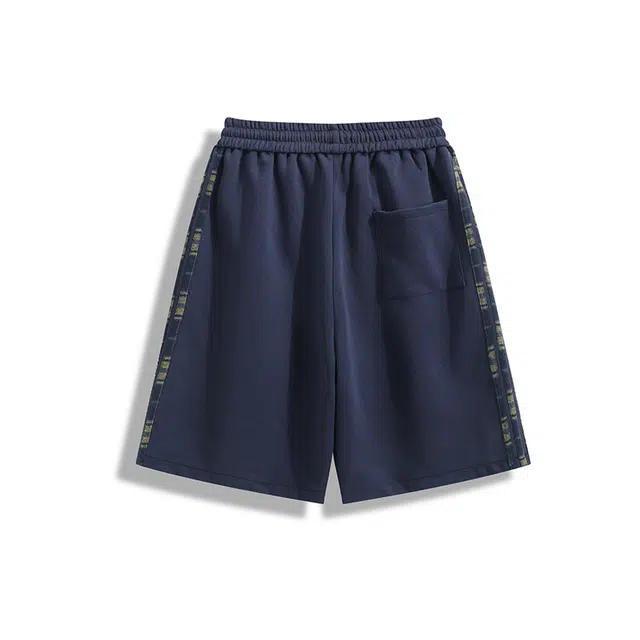 欧路得 美式条纹五分裤潮牌青少年宽松运动撞色三条杠裤子休闲短裤 男款