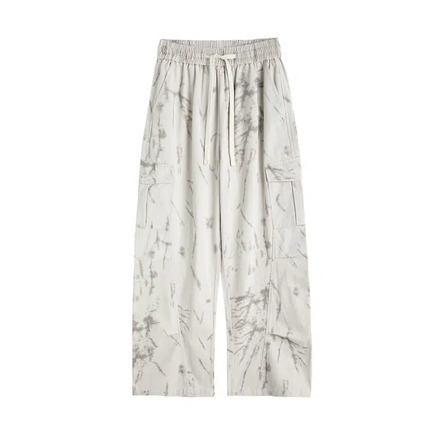 星际者 纯棉百搭舒适透气棉布耐磨水洗做旧工艺扎染工艺久穿不掉色休闲裤裤子 男女同款