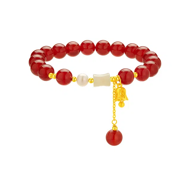 周大生 莲花新中式国风#好运 玛瑙 手串 女款