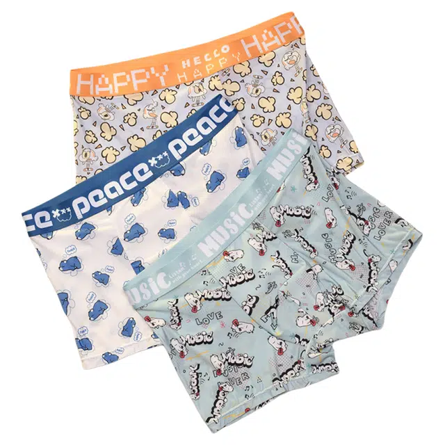 潞优野 大码内裤男夏季冰丝薄款四角裤无痕印花中腰内裤 男款