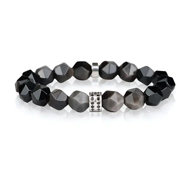 【幽影】 眰恦 搭配银曜石 锆石 小众设计 新中式 轻奢 旺事业 旺财运 财源滚滚来@好运天然 玛瑙 手串 男女同款情侣款