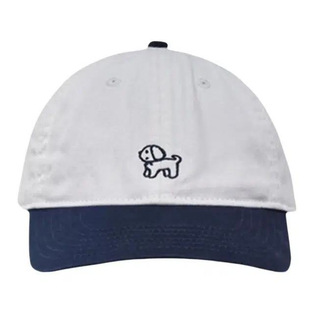 木林森 春夏季韩版遮阳防紫外线刺绣小狗图案复古户外出行防晒 棉 鸭舌帽 男女同款情侣款