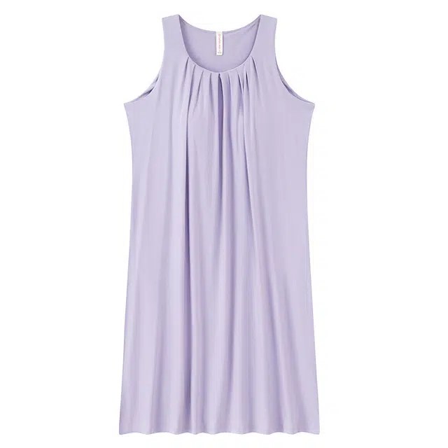 俏佳人 纯色带胸垫可外穿垂感柔软亲肤休闲家居服舒适透气无袖背心睡裙 女款