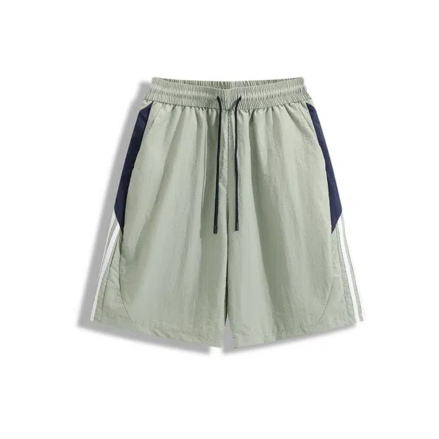 欧路得 美式条纹设计高级感痞帅五分裤户外透气篮球运动裤休闲短裤 男款