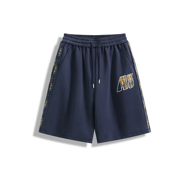 欧路得 美式条纹五分裤潮牌青少年宽松运动撞色三条杠裤子休闲短裤 男款