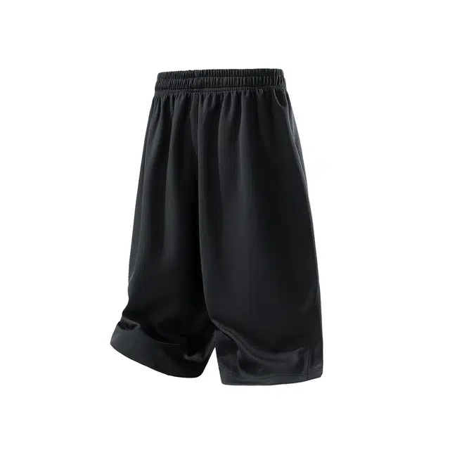 普鲁士多特蒙德 美式高街学院风纯色拼接印花宽松薄款透气七分休闲短裤 男女同款