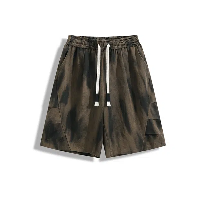 欧路得 美式扎染户外高街潮牌宽松阔腿运动休闲短裤 男款