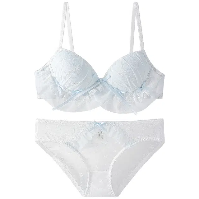 欧迪芬 性感柔软亲肤舒适轻薄透气上托聚拢有型立体防下垂收副乳小胸显大美背凉感内衣裤套装 女款