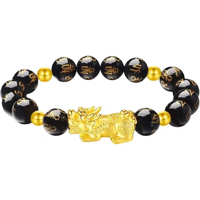 七好美银 招财貔貅吞金兽八方来财 国潮复古新中式 精致轻奢时尚大气 简约小众高级感设计 日常百搭 玛瑙 手串 男款