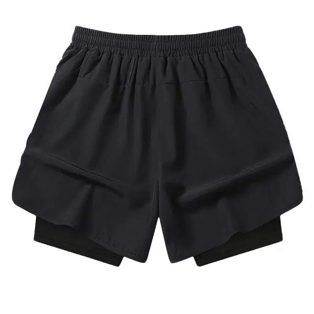 巴塞罗那足球俱乐部 美式户外训练速干透气假两件运动三分休闲短裤 男女同款