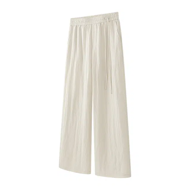 煦加 薄款垂感系带宽松阔腿百搭时尚舒适潮流时尚休闲裤 男女同款