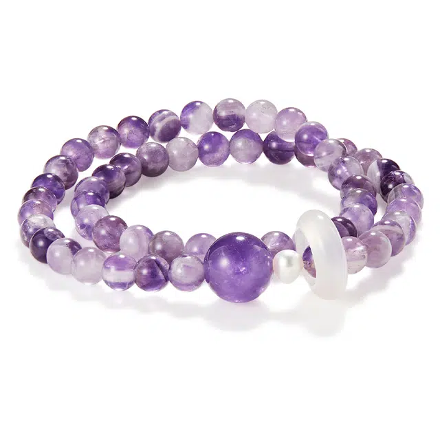 蔻斯琦 富贵呈祥 紫气东来 新中式九紫离火  国风招财转运合成/人造 紫水晶 手串 女款