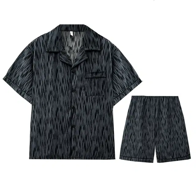 俏霓桐 休闲时尚舒适短袖可外穿家居服五分裤睡衣套装 男款