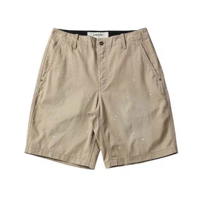 实年服工 质感水洗泼墨纯棉休闲五分裤工装短裤 男款