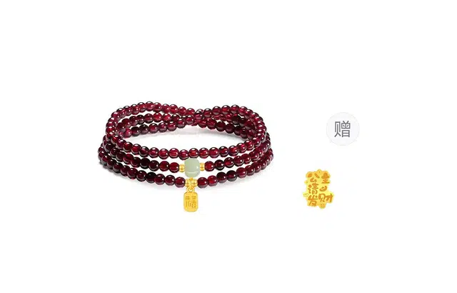 百利金 纳福平安牌 国潮复古新中式吉祥如意平安转运简约精致经典百搭小众设计转运珠手饰#好运 足金 一口价 黄金手串 男女同款情侣款
