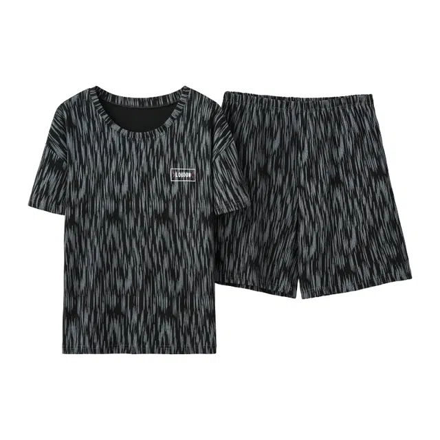 莫代尔 优雅少女系列 舒适家居可外穿透气短袖三分裤睡衣套装 女款