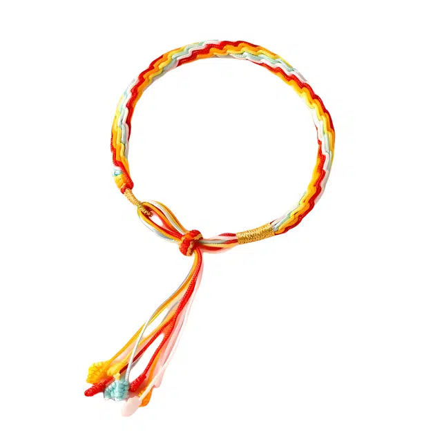 絮物 新中式五彩绳龙舟简约高级精致气质百搭编织手饰平安喜乐立体小粽子唯美可爱造型幻彩绳小众#好运 织物 手绳 男女同款情侣款