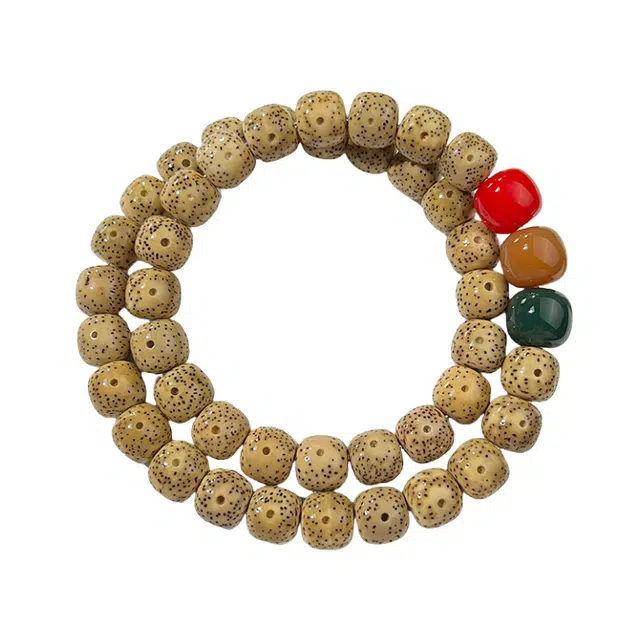 舞依翡 双圈手饰盘玩莲蓬佛珠念珠海南老陈籽 星月菩提 手串 男女同款情侣款