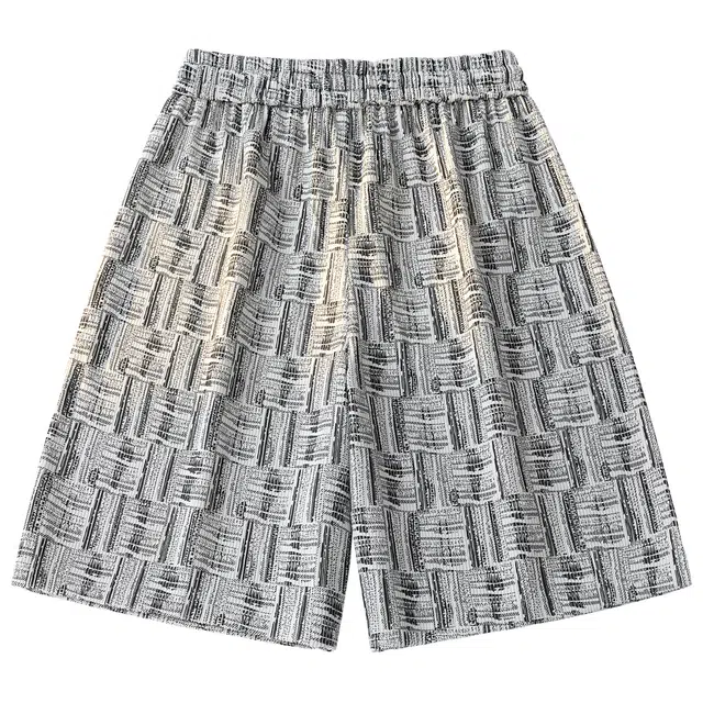 稻草人 满印中腰系带透气百搭宽松休闲短裤 男女同款