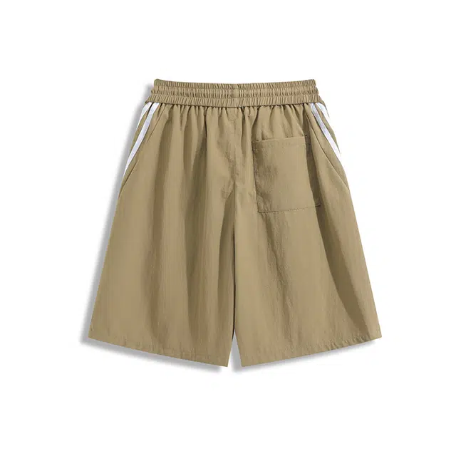 欧路得 美式撞色条纹运动夏季薄款宽松中裤潮牌简约百搭五分裤休闲短裤 男款