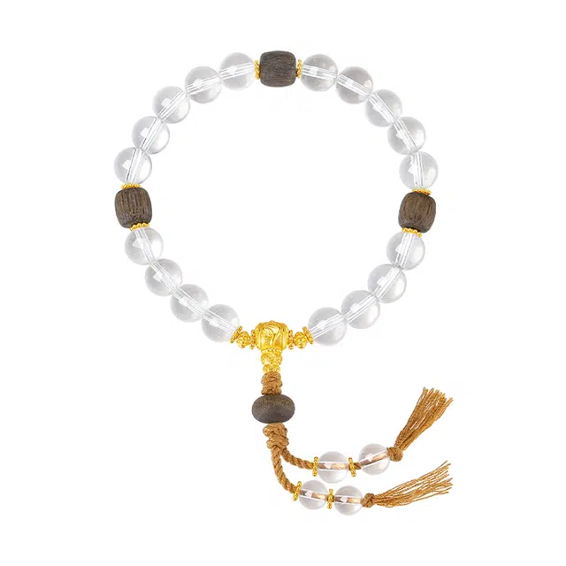 周大生 【林中晨露】手工串珠手饰 温柔浪漫治愈系人间白月光首饰 通勤约会日常百搭 #好运天然 白水晶 手串 男女同款情侣款