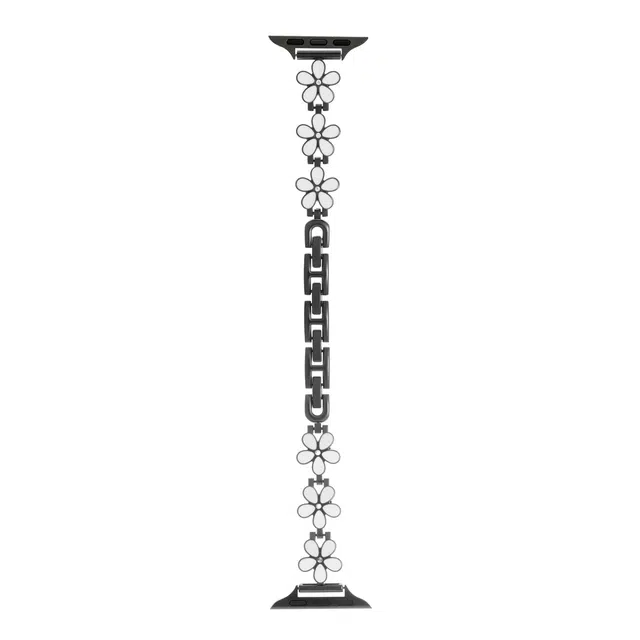 老佳 苹果适用 手表表带 金属材质 五瓣花春日花影金属链男女通用