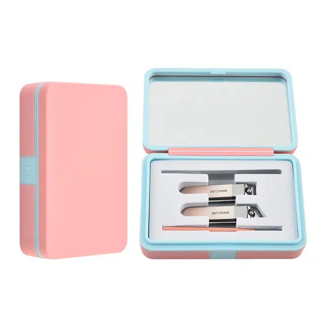 轻迎 美甲指甲刀套装不锈钢指甲钳指甲剪修甲工具盒装美容便携 轻便
