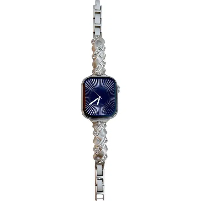 老佳 苹果适用 手表表带 金属材质 麦穗闪钻金属链男女通用